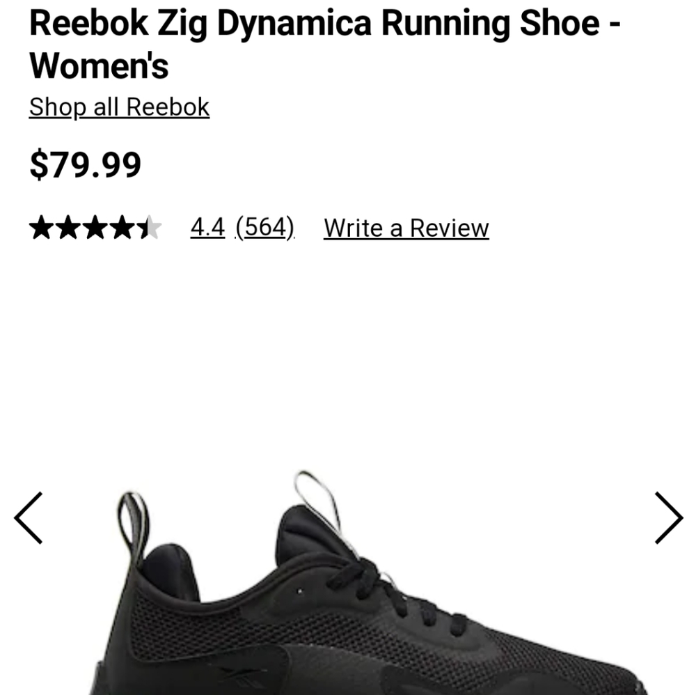 Reebok Zig Dynamica running shoe womens